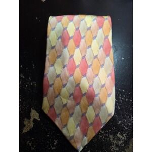Cocktail Colors Tie Mens 56 in Multi Silk Made in USA Geometric Diamond Wide‎